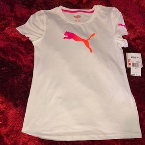 NEW PUMA Little Girls Short Sleeve Core Tee Shirt